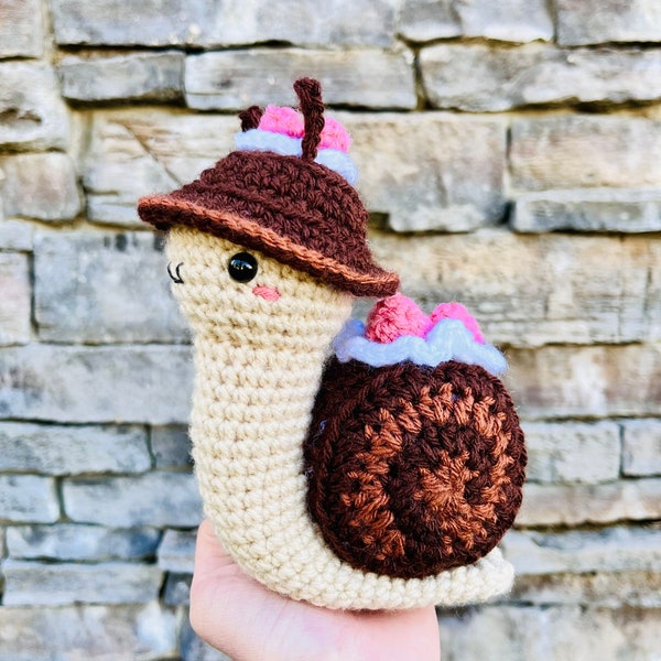 Cake Roll Snail | Crochet Pattern PDF, Food Animal Amigurumi, Cute Crochet Snail Plush, Swiss Roll Dessert