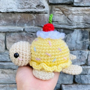 Ice Cream Turtle | Crochet Pattern PDF, Crochet Ice Cream Amigurumi, Sea Turtle Plush Toy