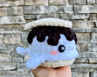 Smores Whale Crochet Pattern, Cute Amigurumi Animal Plushie, Fall Crochet Decor