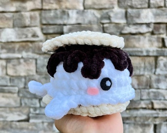 Crochet Smores Whale Pattern, Cute Amigurumi Animal Plushie, Fall Crochet Decor