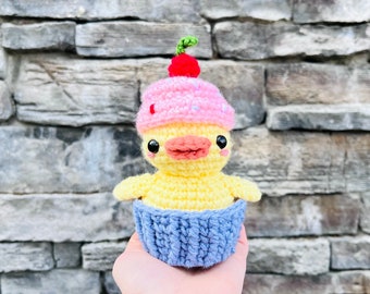 Cupcake Duck | Percy the Duck Add-On Pattern, Crochet Duck Outfit, Easter Egg Chick, Amigurumi Animal