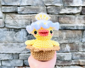 Lemon Meringue Pie Duck | Percy The Duck Add-On Pattern,  Crochet Duck Outfit, Easter Egg Chick, Amigurumi Animal