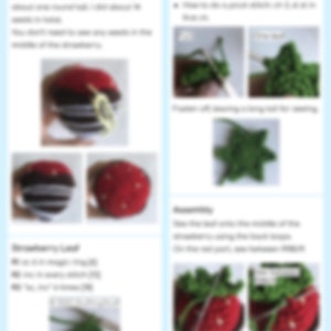 Peut inclure: Instructions de crochet pour r&eacute;aliser une fraise avec une feuille verte. Le mod&egrave;le comprend des images du produit fini et des instructions &eacute;tape par &eacute;tape pour crocheter la fraise et la feuille.