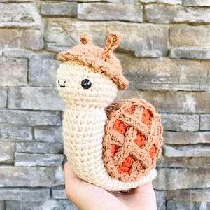 Pumpkin Pie Snail Crochet Pattern, Crochet Snail Pattern, Fall Amigurumi Plush Toy