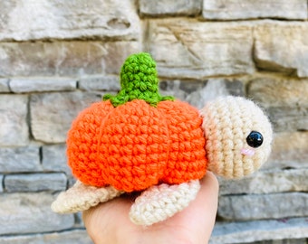 Pumpkin Turtle | Fall Crochet Pattern PDF, Sea Turtle Amigurumi Animal, Halloween Crochet Autumn Pumpkin