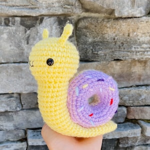 Donut Snail Crochet Pattern Amigurumi, Crochet Donut Pattern PDF,  Dessert Amigurumi Plush Toy