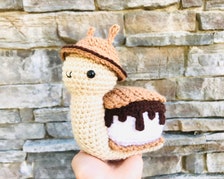 S’mores Snail Crochet Pattern, Crochet S’mores Amigurumi Pattern PDF, Crochet Sweet Snails Food Animal
