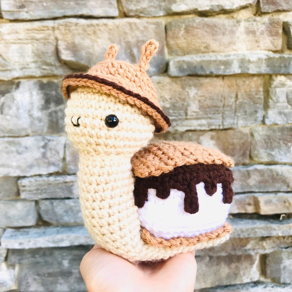 S’mores Snail Crochet Pattern, Crochet S’mores Amigurumi Pattern PDF, Crochet Sweet Snails Food Animal