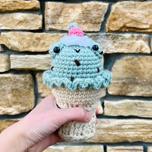 Eis Frosch Häkelanleitung PDF, Mint Chocolate Chip Eistüte, Futtertier Amigurumi