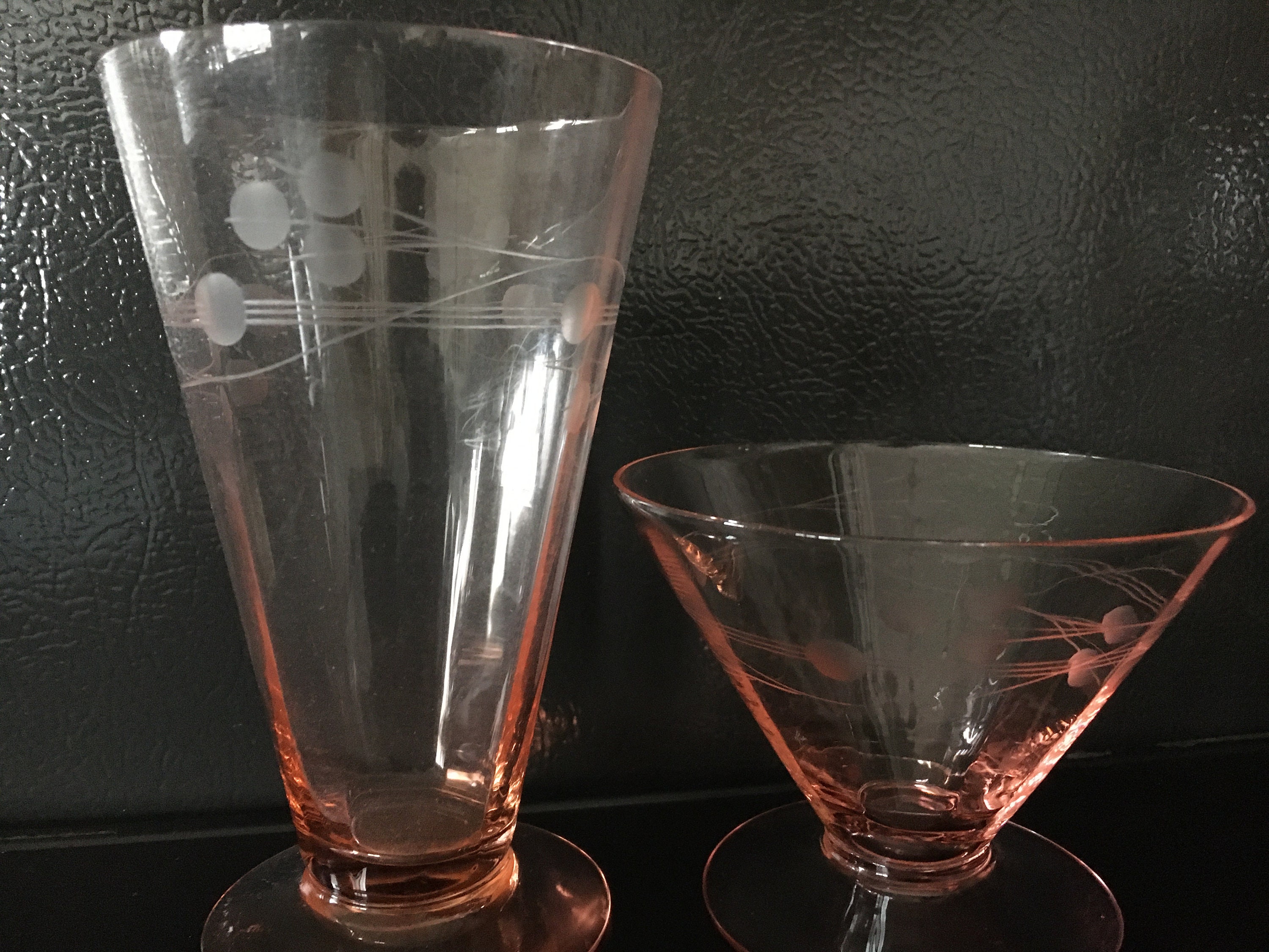 Etched Depression Glass Parfait Dishes Etsy