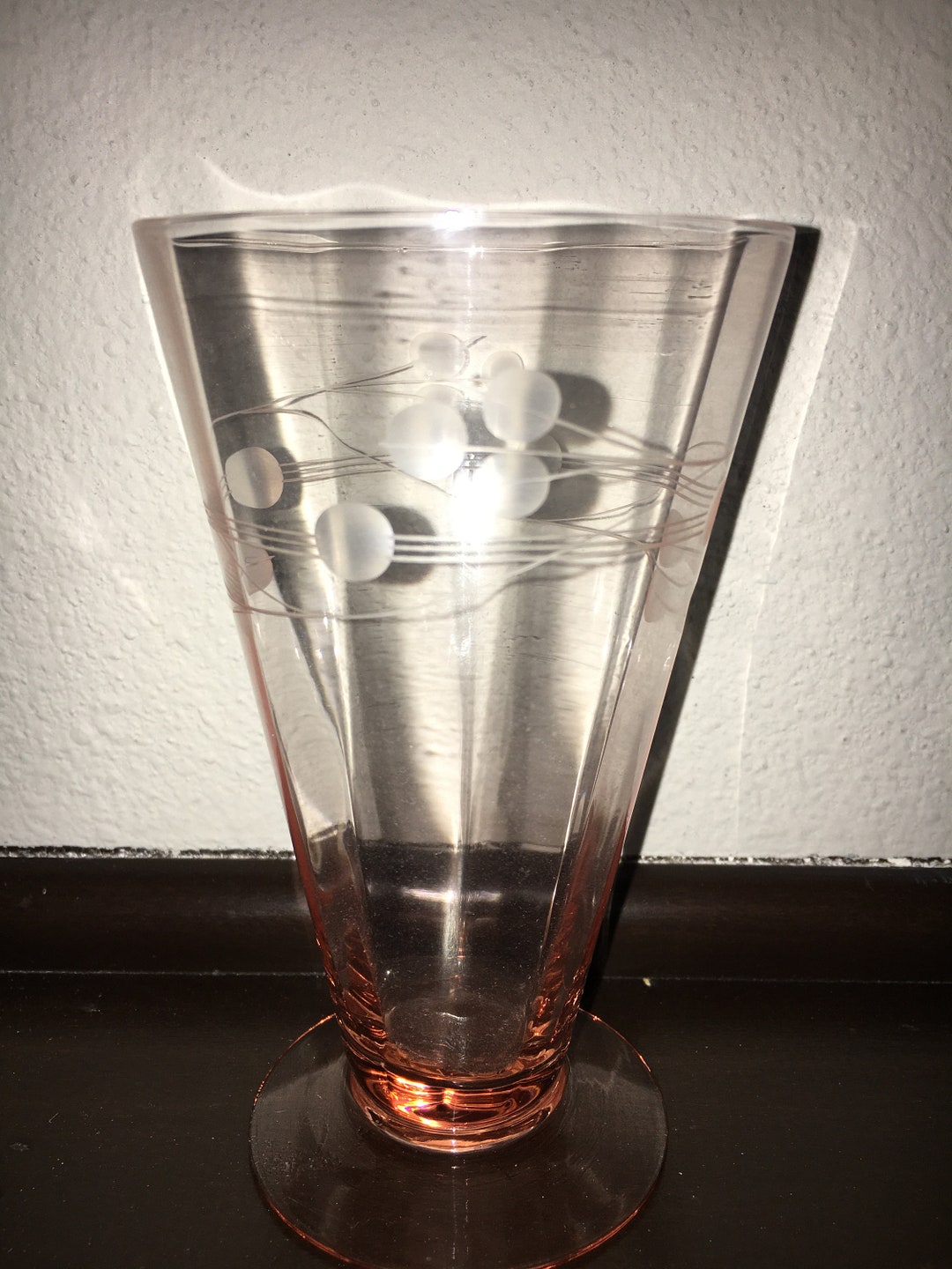 Etched Depression Glass Parfait Dishes Etsy