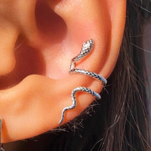Snake Ear Cuff Ear Cuff No Piercing Huggie Ear Cuff Fake Etsy