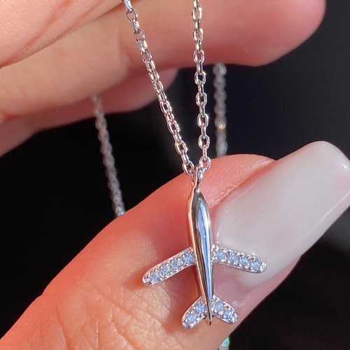 Pilot Gift Airplane Jewelry Flight Attendant Necklace Etsy