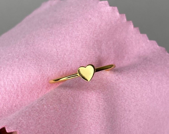 Heart ring, Gold filled Stacking ring, Silver Love ring, Little heart ring