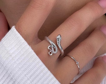 Snake ring, dainty ring, open snake ring, silver snake ring, wrap ring, gold snake ring, mothers day gift