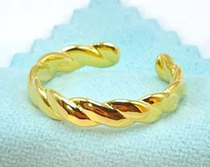 Intertwined Gold ring, Sterling Silver Infinity Braid Ring, Gold Thumb Ring, Open silver ring, Thick band ring