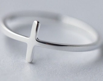 Cross ring, Adjustable Silver RING