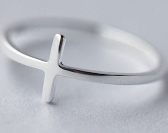 Cross ring, Adjustable Silver RING