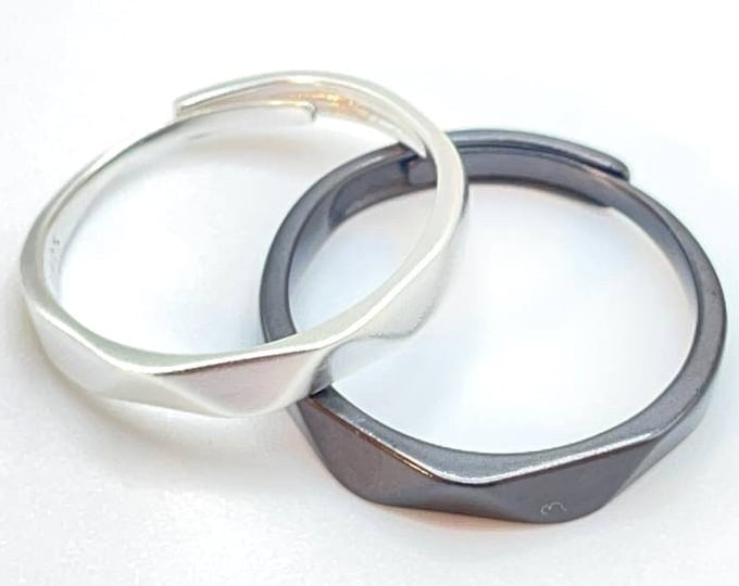 Hammered RING, Silver Adjustable ring, Silver Bone Ring