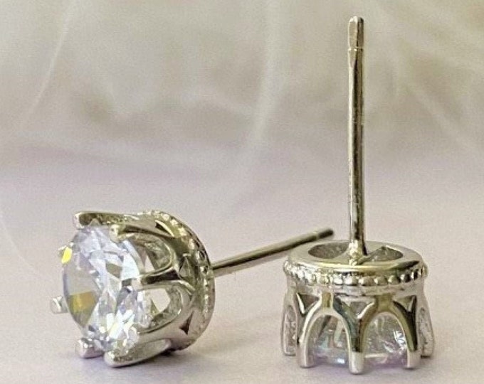 Crown studs, Crown earring studs, Silver stud earring set