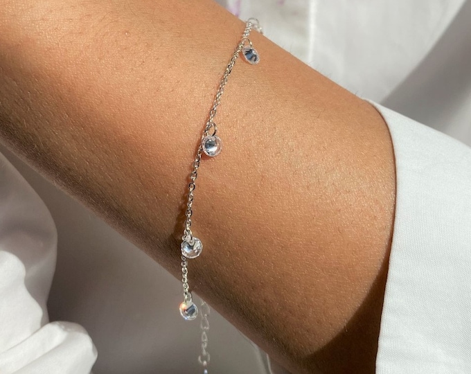 Silver  Bracelet, Silver beaded bracelet, Silver Chain Bracelet