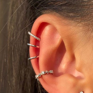 Triple ear cuff, ear cuff no piercing, Conch ear cuff