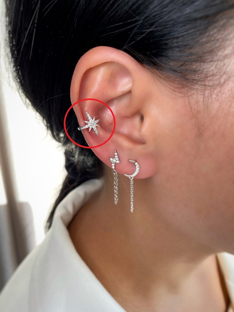 Star Ear Cuff Ear Cuff No Piercing Ear Conch Etsy