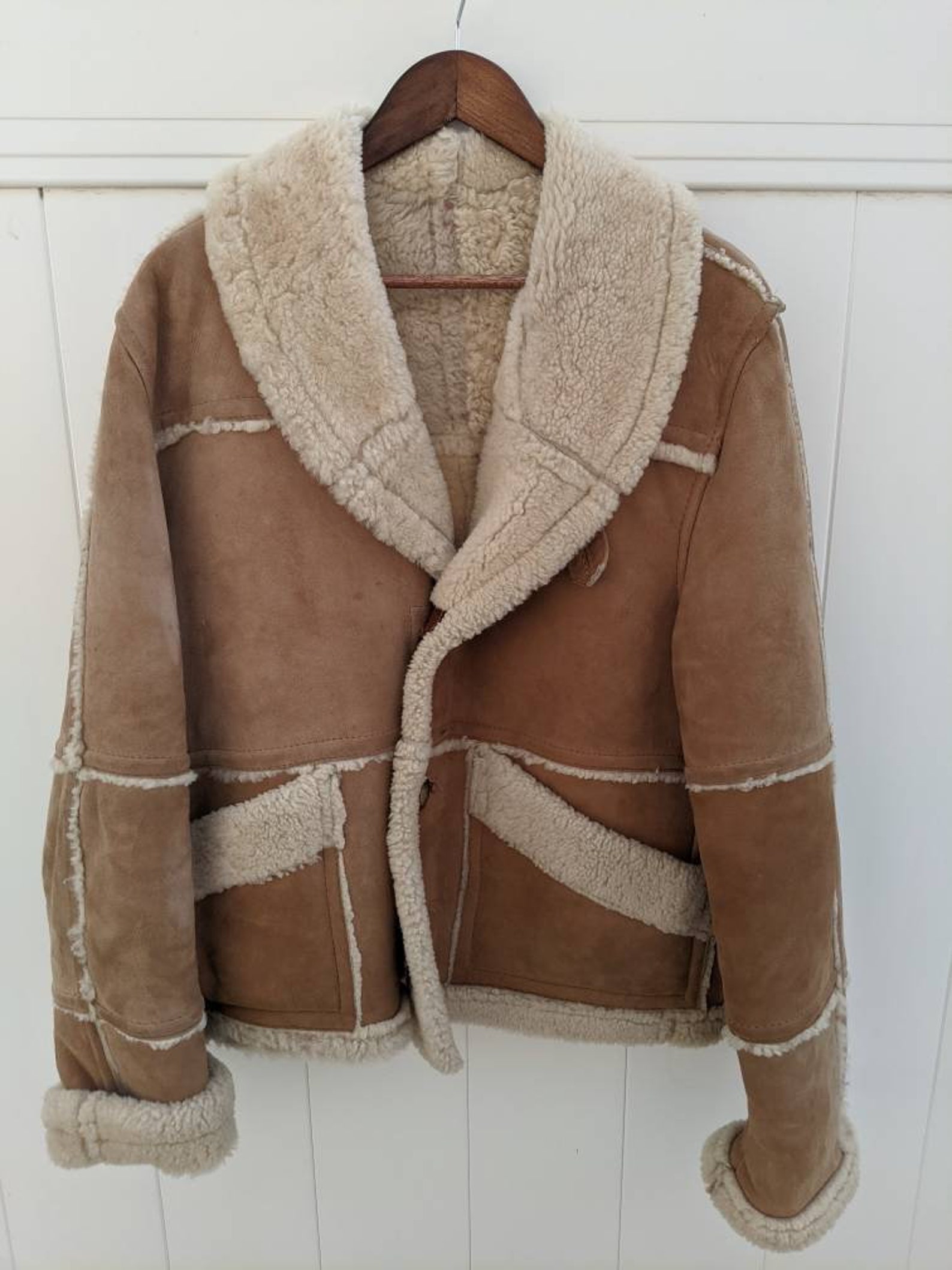 French Creek Sheep & Wool Company Coat Size 42 Shearling Etsy
