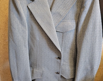 University Seal The Hub Vintage Tweed Suit Light Blue Prom Wedding 44" Chest