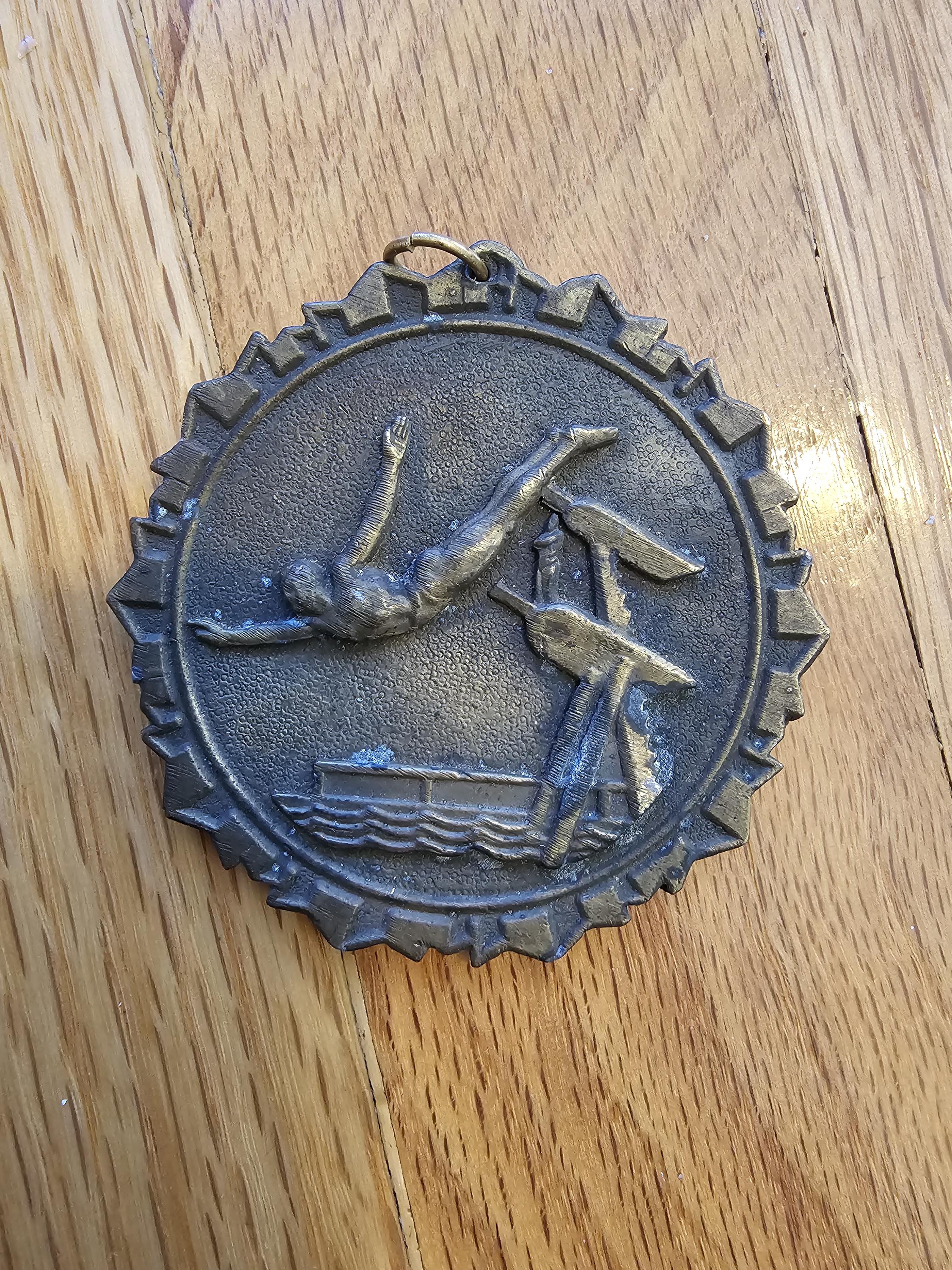 Vintage Swimming Medal - Etsy