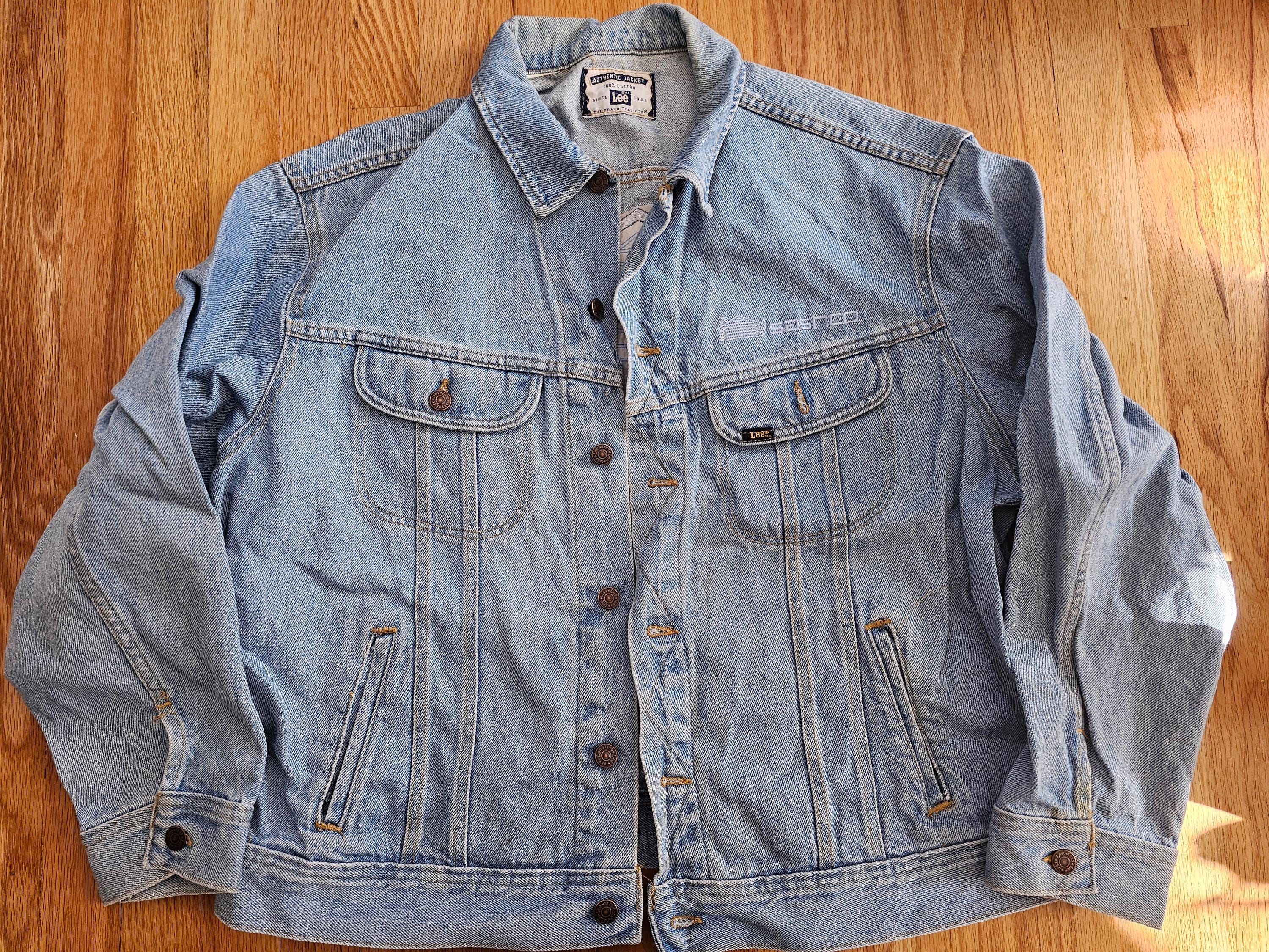 80s Lee Authentic Jacket USA製 XL Long Vintage Denim Jacket Lee Riveted Men's XL Made in USA 100% Cotton