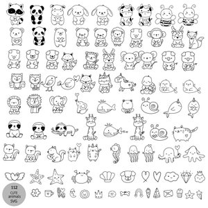 112 Animals With heart, love Valentine Bundle SVG For Cut file, animal hand drawn,love sv,style,svg,dxf,png,eps, for cricut Silhouette,Cameo