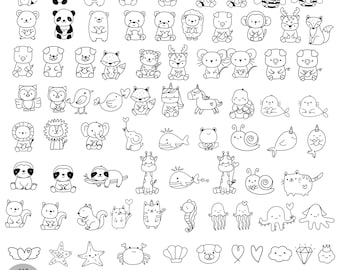 112 Animals With heart, love Valentine Bundle SVG For Cut file, animal hand drawn,love sv,style,svg,dxf,png,eps, for cricut Silhouette,Cameo