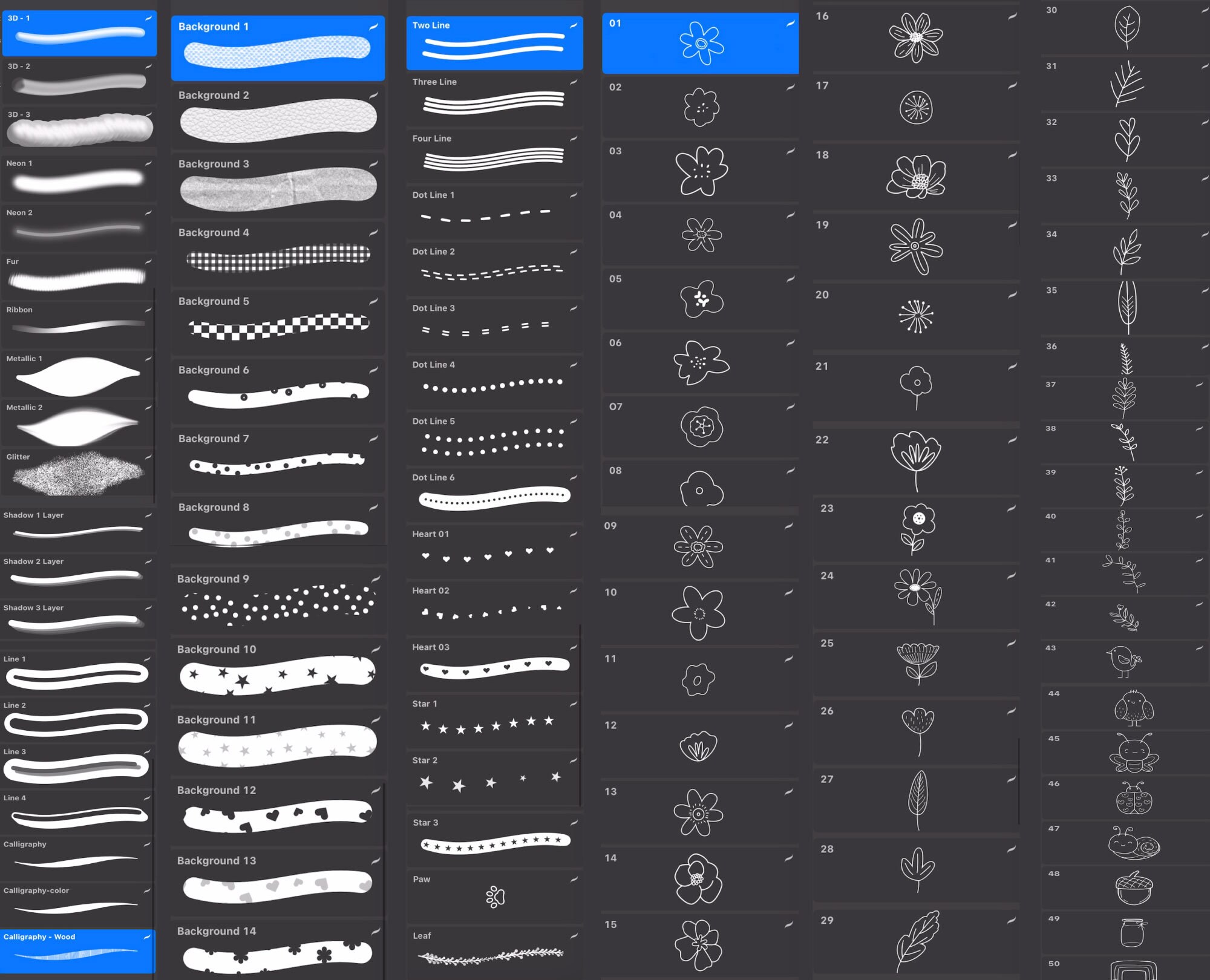 100 Procreate Brushes | Lettering Brush | Texture Brush | Background ...
