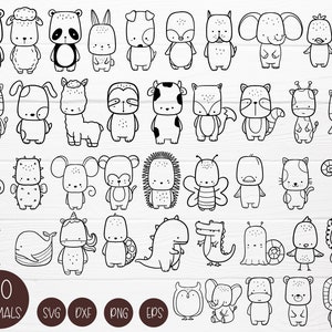 50 Animals Bundle SVG For Cut file, animal hand drawn style,svg,dxf,png,eps, for cricut Silhouette,Cameo