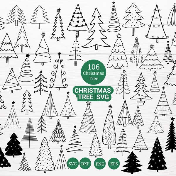 106 Weihnachtsbaum Bundle SVG,Weihnachtsbaum Plotterdatei,Weihnachtsbaum,Cricut,Weihnachtsbaum,Ornamente Doodle,svg,dxf,png,Silhouette,Cricut,