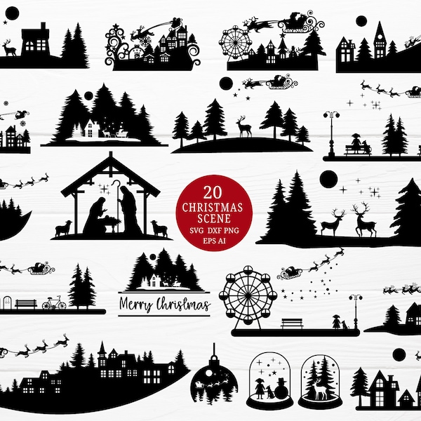 Weihnachten svg Bundle geschnitten Datei Weihnachtsbaum, Hirsch, l Weihnachten Clipart, svg, dxf, png, Cartoon, svg, dxf, png, eps, für Cricut Silhouette, Cameo