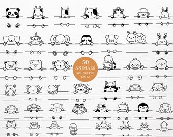 50 Animals Bundle SVG For Text Cut file, animal hand drawn style,svg,dxf,png,eps, for cricut Silhouette,Cameo