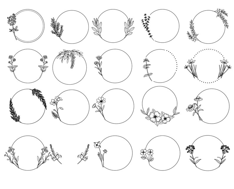 100 Wreath Flower Procreate Stamps Brush Brush Set Abstract Doodle,hand ...