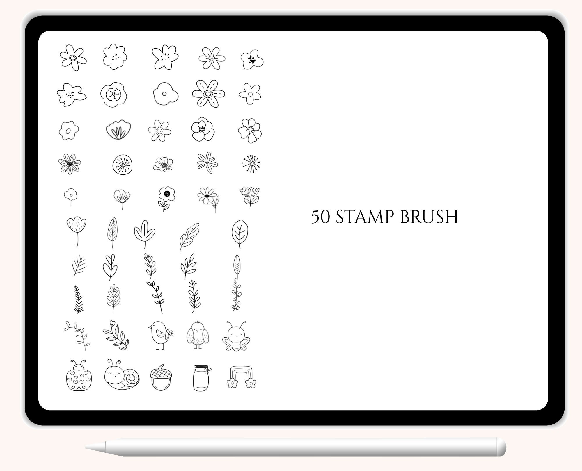 100 Procreate Brushes | Lettering Brush | Texture Brush | Background ...