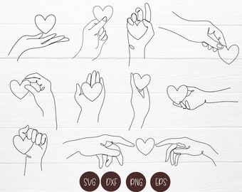 ręka jedna linia z sercem SVG do pliku wyciętego, na walentynki, ślub miłosny, symbol logo, ilustracja wektorowa