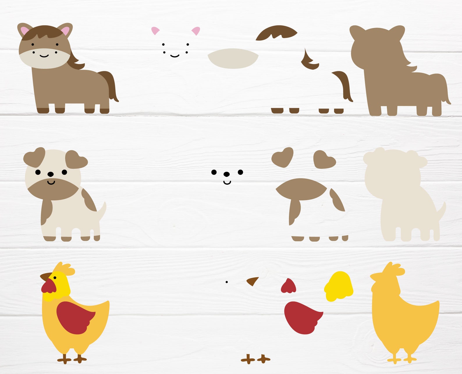 Farm Animals Bundle SVG for Cut File,farm Animal Coloring ,clipart ...
