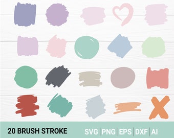 Paint brush stroke svg bundle cut file hand drawn style,dxf,eps,png,ai for cricut