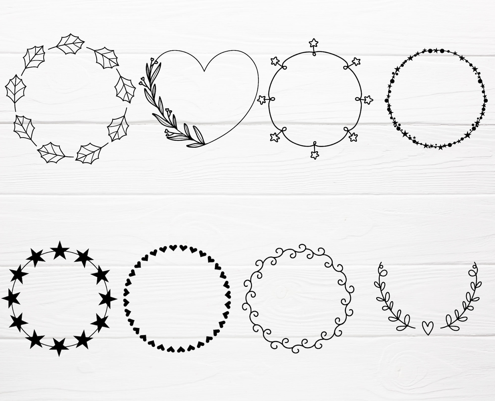 20 SVG Laurel Wreaths Bundle for Cut File,circle Border Wreath Svg ...