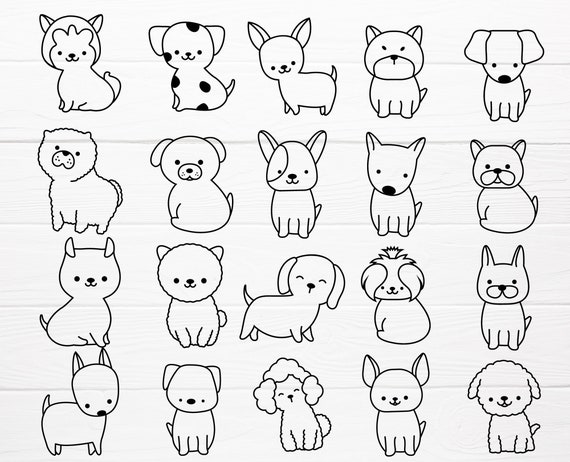 20 Dog Cartoon Bundle SVG For Cut file, animal hand drawn,charector cartoon,cute cat, doodle,for cricut Silhouette,Cameo