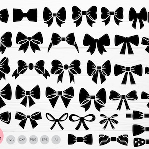 Bow Tie ribbon SVG Bundle  Bow cut files, clipart SVG For Cut file hand drawn style,svg,dxf,png,eps, for cricut Silhouette,Cameo