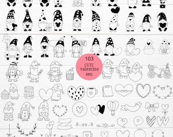 103 Gnome Valentine's Svg love svg Bundle For Cut File,Love Svg Bundle,cricut,Cartoon,Heart Svg,Clip art,wedding for cricut Silhouette,Cameo