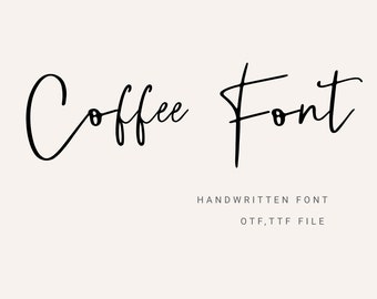 Fonte de café, fonte de assinatura para download, fonte moderna, fontes para Cricut, fontes de artesanato, fonte fofa, fonte manuscrita, fonte s, fonte doce