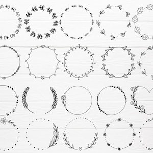 50 SVG Laurel Wreaths Bundle for Cut File,circle Border Wreath Svg ...