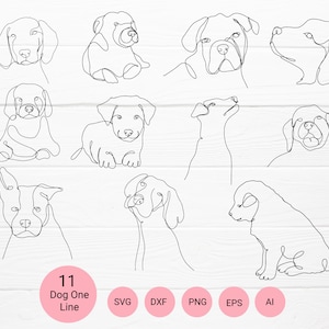 Dog one line svg bundle for cut file, pet shop, cute dog, animal cartoon outline,hand drawn style,svg,dxf,png,eps, cricut Silhouette,Cameo